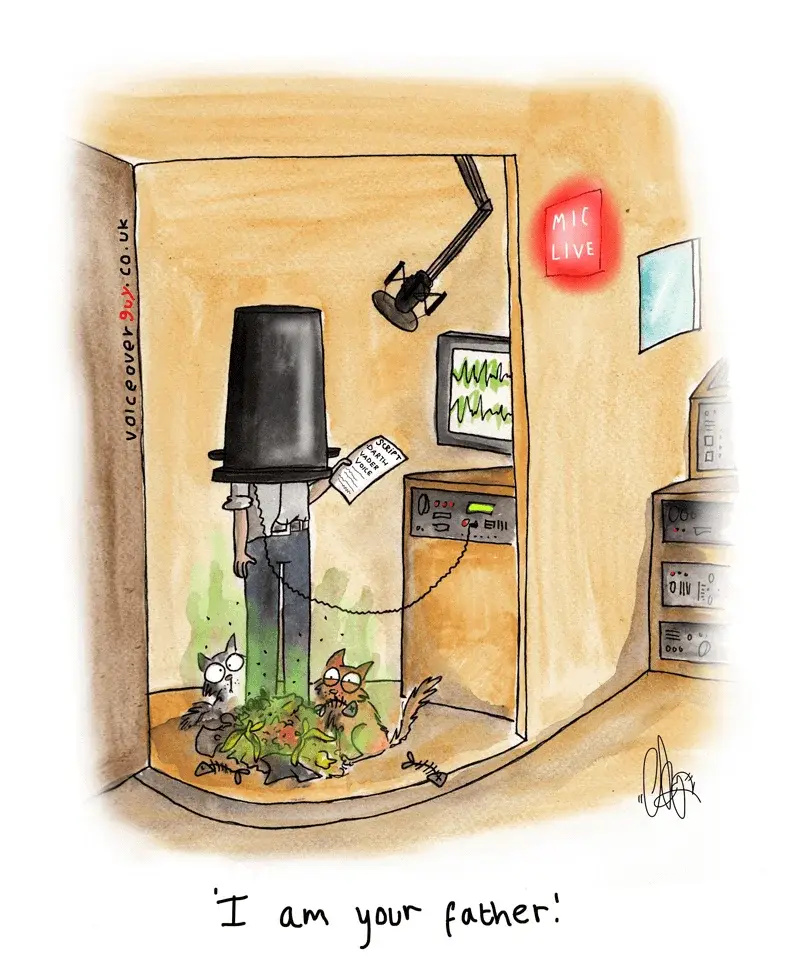 Voiceover cartoon about the Darth Vader voice impression by Guy Harris