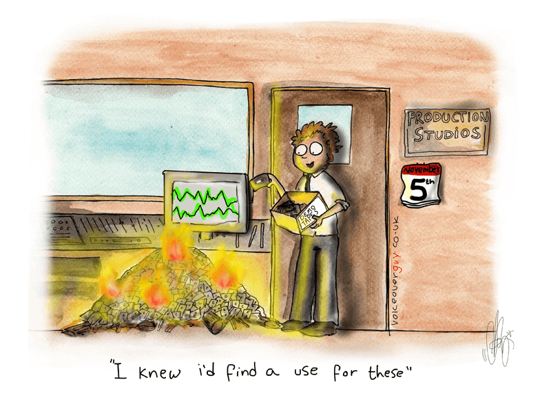 Voiceover cartoon about demo tapes and showreels by Guy Harris