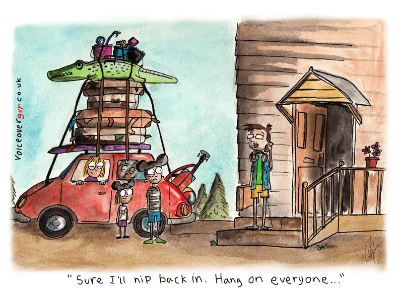 Voiceover cartoon about a last-minute voiceover job request by Guy Harris