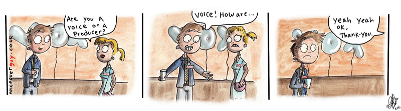 Voiceover cartoon about hunting for voiceover work by Guy Harris