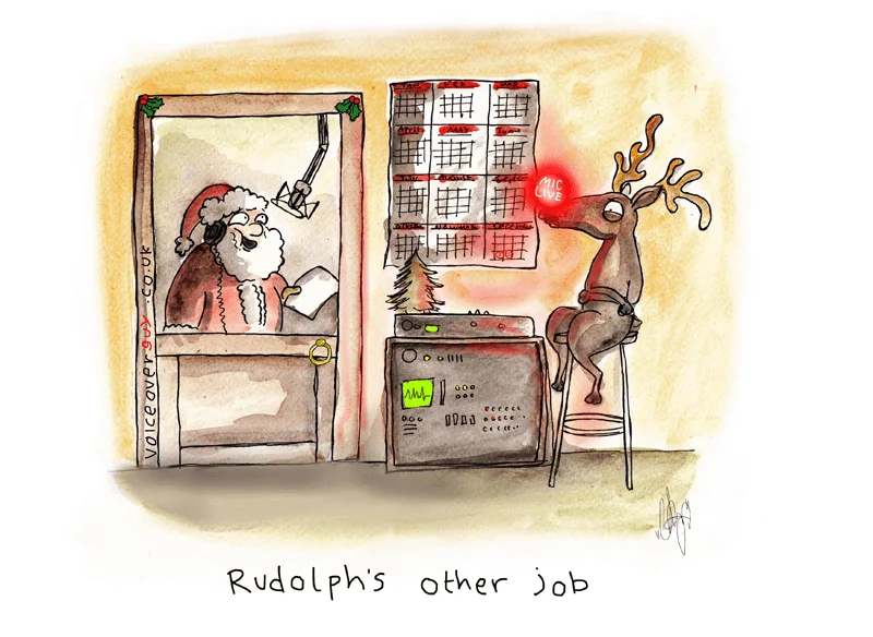 Voiceover cartoon about Rudolf the red-nosed voiceover reindeer by Guy Harris