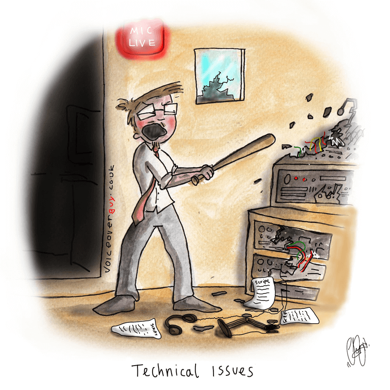 Voiceover cartoon about technical issues in the home recording studio by Guy Harris