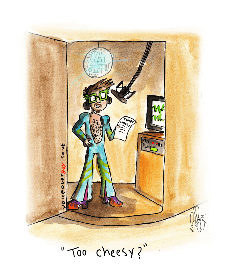 Voiceover cartoon about avoiding the clichéd voiceover read by Guy Harris