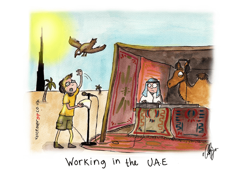 Voiceover cartoon about working in the UAE as a voiceover artist by Guy Harris