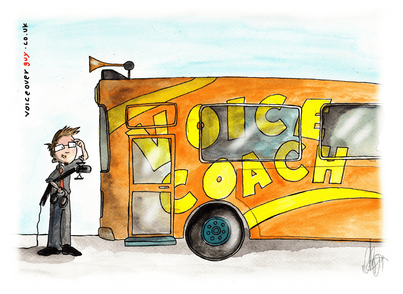Voiceover cartoon about the Voice Coach bus by Guy Harris