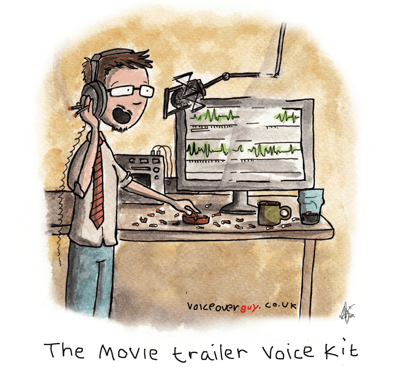 Voiceover cartoon about the epic movie trailer voice by Guy Harris