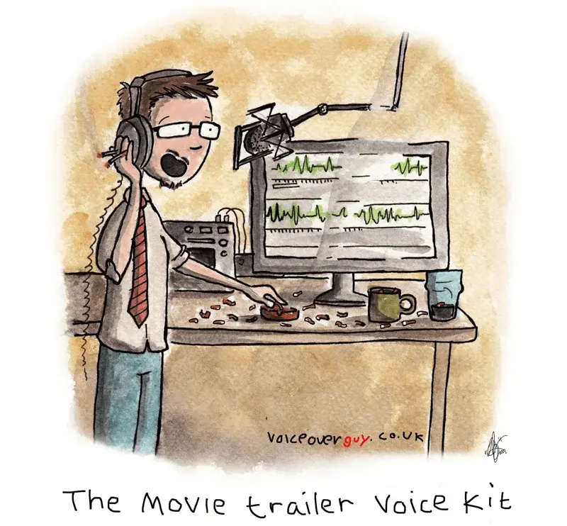 Voiceover cartoon about the epic movie trailer voice by Guy Harris