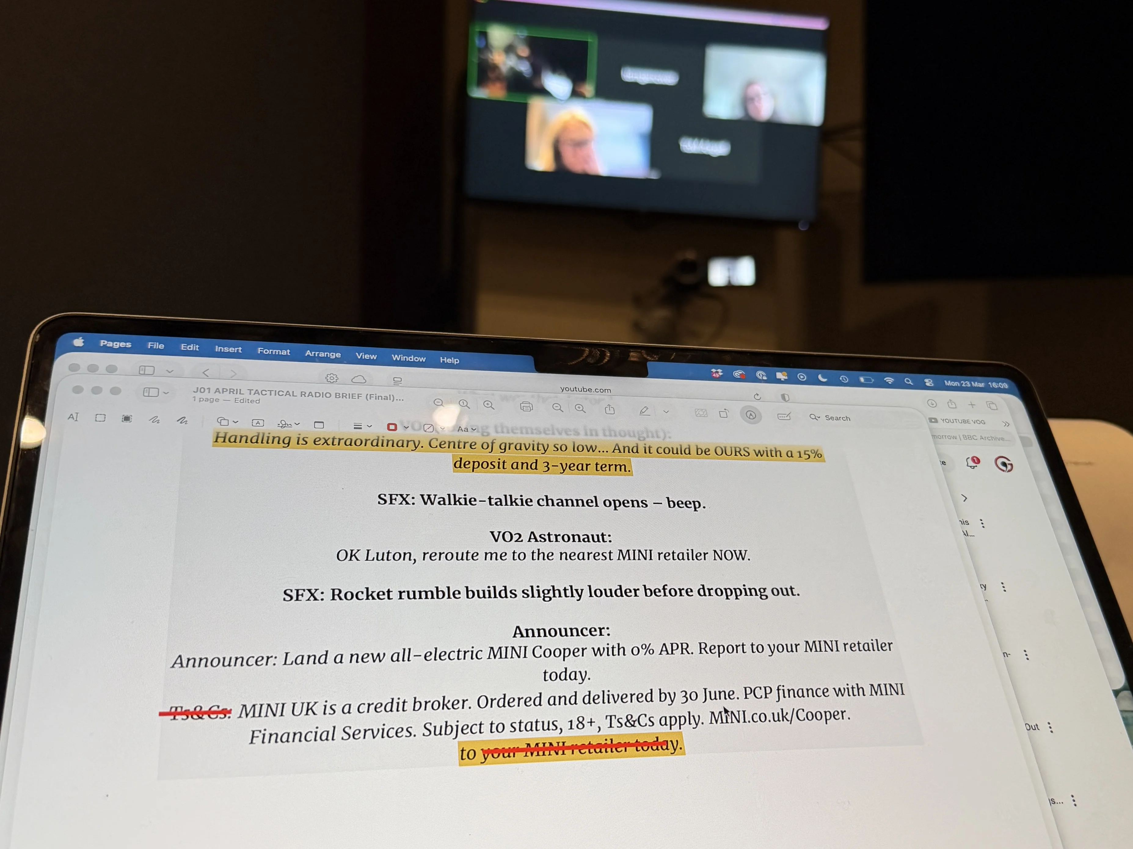 Mini Cooper Radio Advert Character Voiceover - Guy Harris at The Farm Soho London